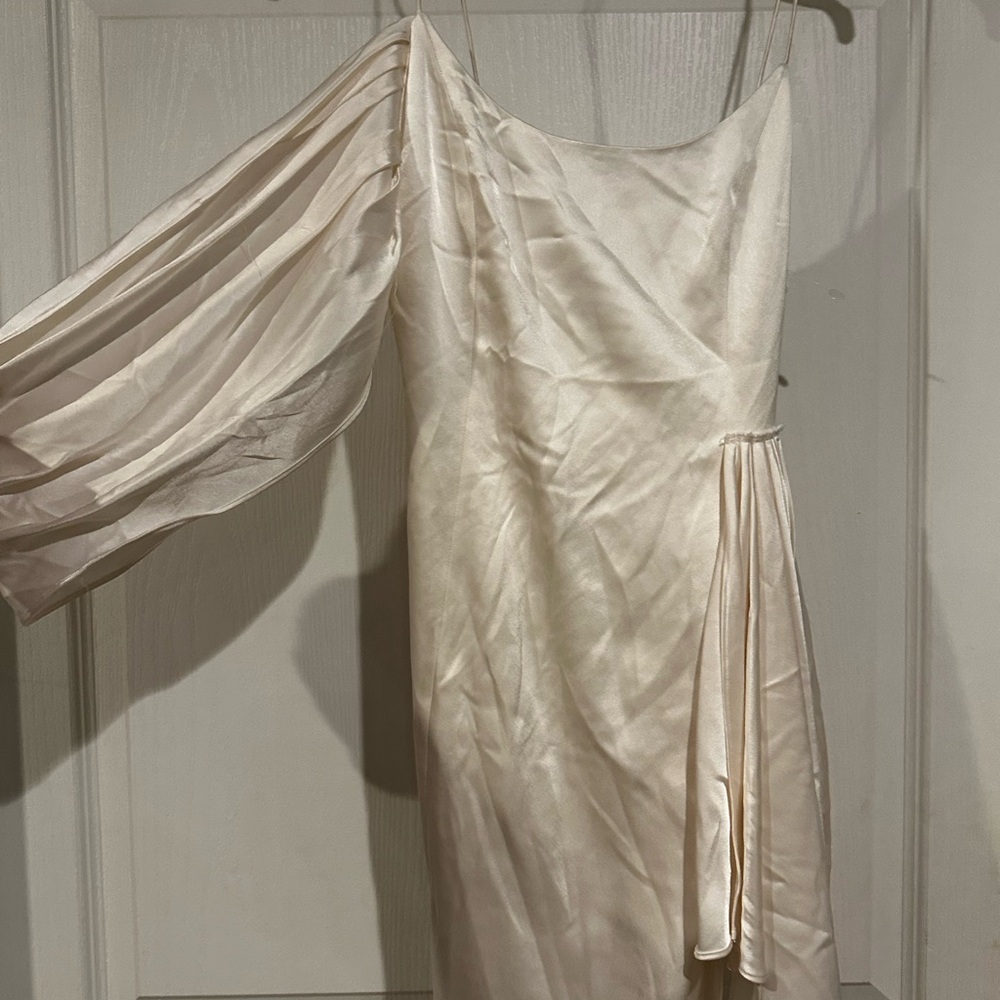 Alice + Olivia Cream Asymmetrical Dress